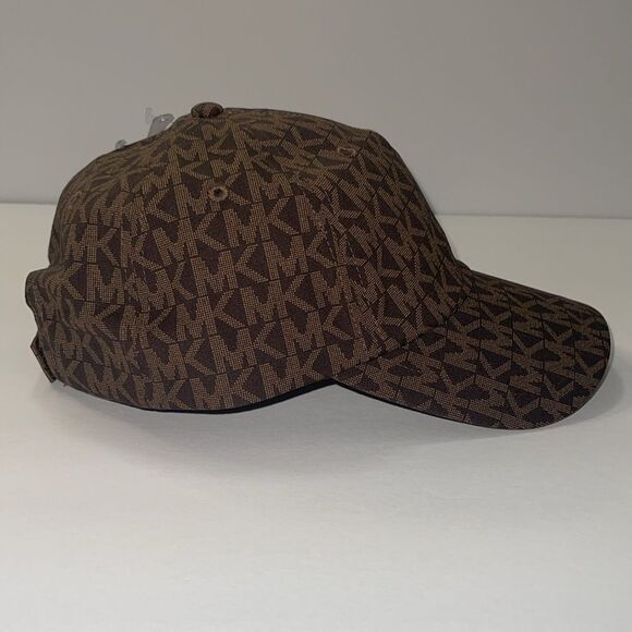 Michael Kors Signature MK Logo Baseball Cap Hat, Brown One Size.NWT main image 6